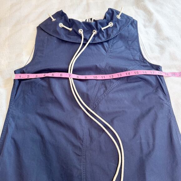 Calvin Klein 205W39NYC Ruffle Neck Poplin Dress Navy Size 4 - Picture 9 of 16